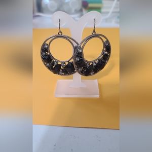 Body Central Faux Gem & Silver Hook Earrings